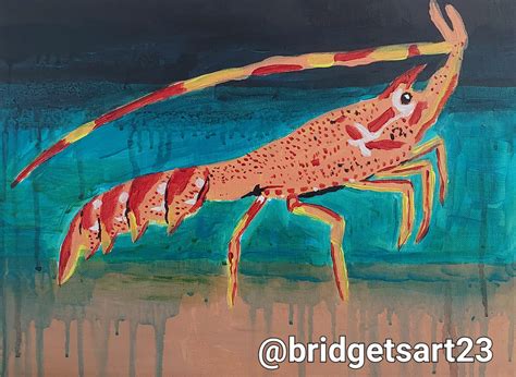 A painting of a lobster by me : r/lobster