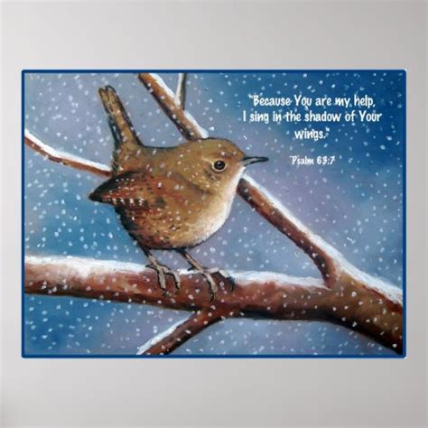 WREN IN WINTER: ART: BIBLE VERSE, PSALMS PRINT | Zazzle