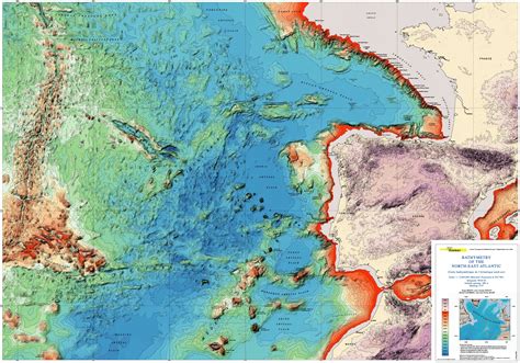 Bathymetry of the North-East Atlantic, by Ifremer #map #atlantic Topographic Map, North East ...