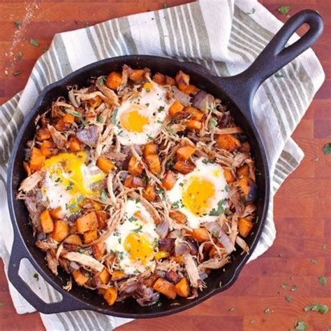 Pulled Pork Sweet Potato Hash with Eggs - 2teaspoons