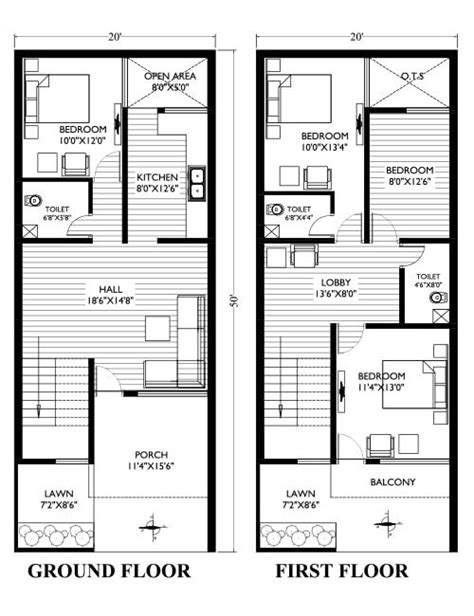 20 x 50 duplex house plans west facing as per Vastu | 800 sqft 4 bhk ...