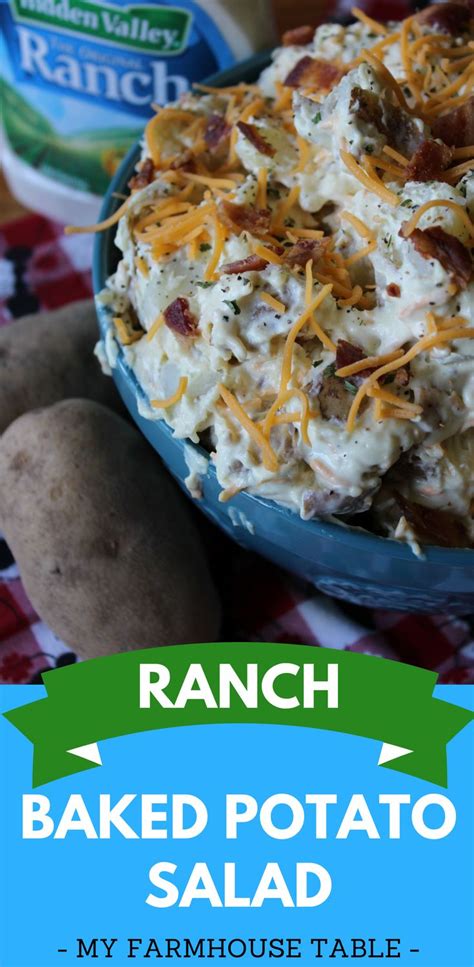 Ranch Baked Potato Salad - My Farmhouse Table | Recipe | Baked potato salad, Baked potato salad ...