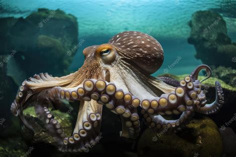 Premium AI Image | Octopus kraken swimming in rich underwater ecosystem