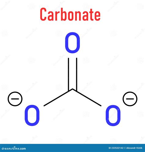 Carbonate Anion, Chemical Structure. Skeletal Chemical Formula Stock Vector - Illustration of ...