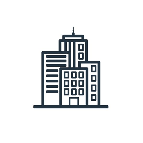 Vector city icon isolated on a white background. Downtown symbol for ...