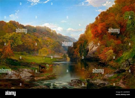 Autumn Afternoon, the Wissahickon, Thomas Moran, 1864 Stock Photo - Alamy