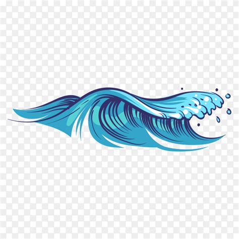 Hand drawn ocean waves on transparent background PNG - Similar PNG