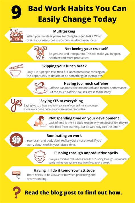 Change these 9 bad work habits today to improve your wellbeing ...