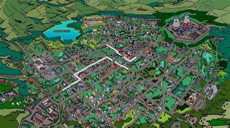 Maps of Springfield, home of the Simpsons. | Los simpson springfield, Los simpson, Consejos de blog