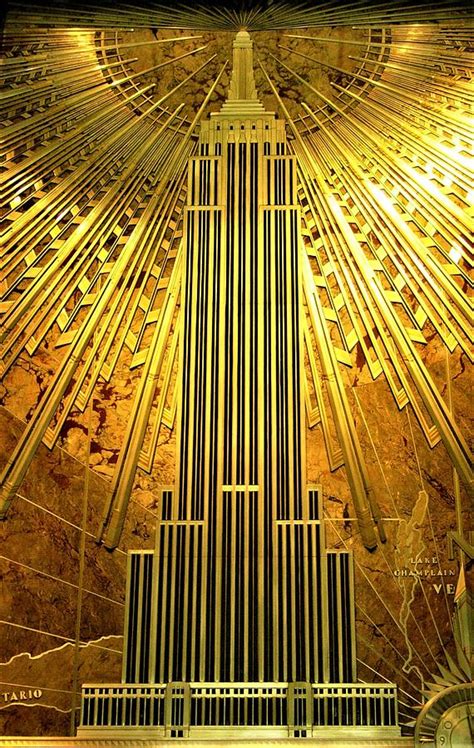 Empire State Building Gold Art Deco Sunburst portrait Digital Art by Jeanpaul Ferro | Fine Art ...