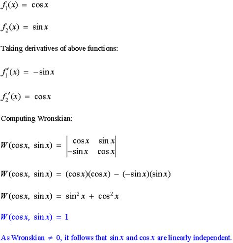 Wronskian, differential, determinant