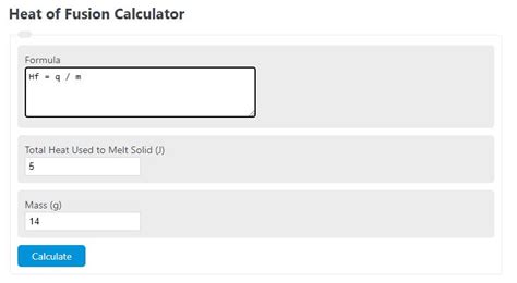 Heat of Fusion Calculator - Calculator Academy