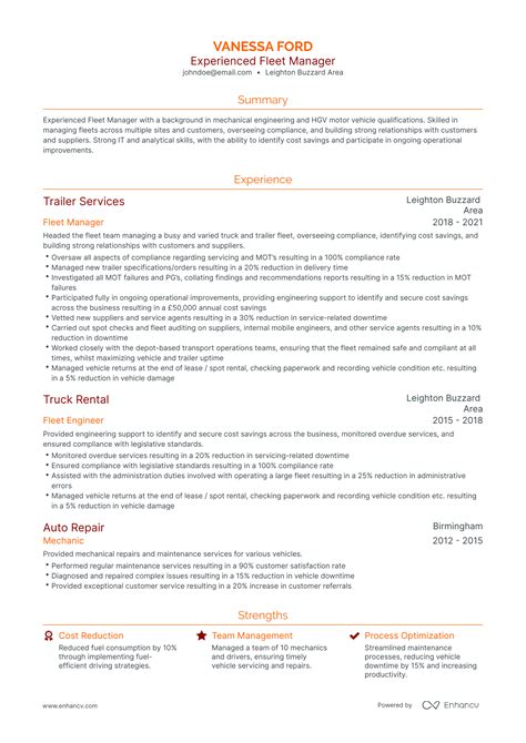 5 Fleet Manager Resume Examples & Guide for 2023