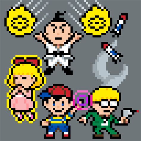 Did some Pixel art of the Earthbound crew. Any pixel art tips for me ...