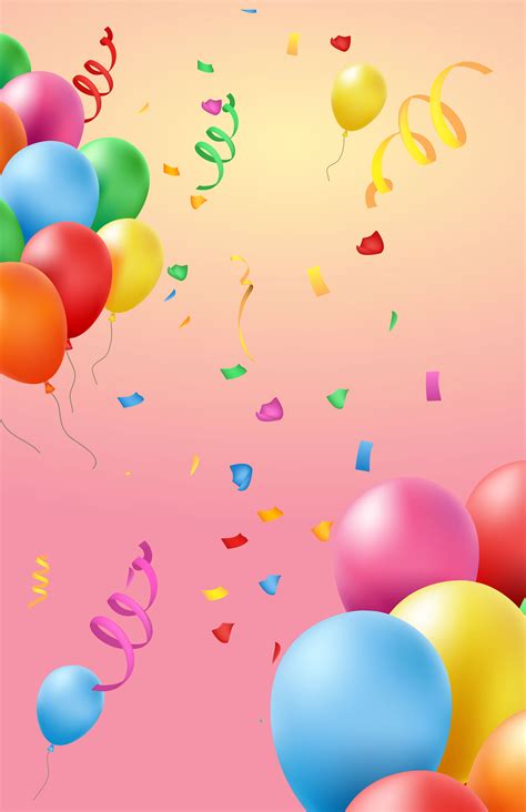 Confetti Paper Balloons Celebration Background, Birthday, Party, Colorful Background Image for ...