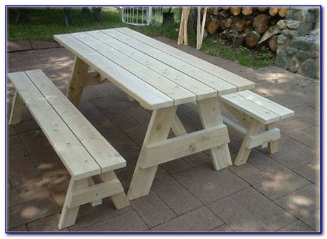 8 Foot Picnic Table With Detached Benches - Bench : Home Design Ideas # ...