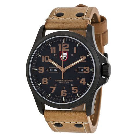 Open Box - Luminox Atacama Field Day Date Light Brown Leather Men's ...