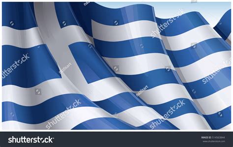 Vector Illustration Waving Greek Flag Stock Vector (Royalty Free ...