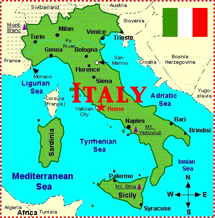 Italy Major Cities Map