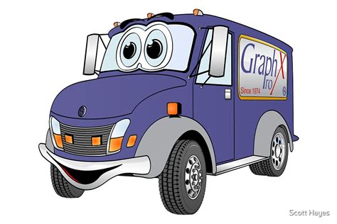 "Delivery Van Cartoon" by Scott Hayes | Redbubble