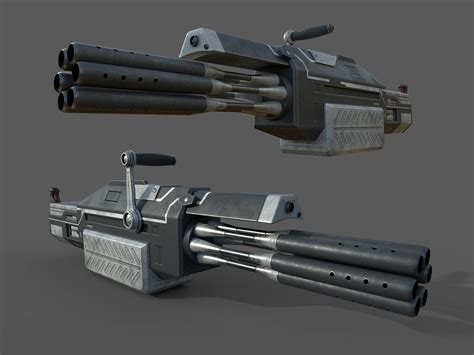 3D model Futuristic minigun heavy weapon VR / AR / low-poly | CGTrader