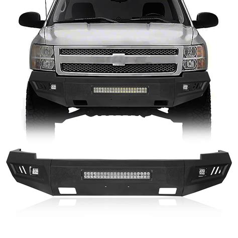 Buy Hooke Road Silverado Steel Full Width Front Bumper Compatible with Chevy Silverado 1500 2nd ...