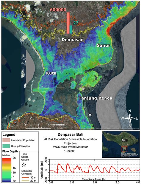 Tsunami inundation map of Denpasar, Indonesia using a megathrust ...