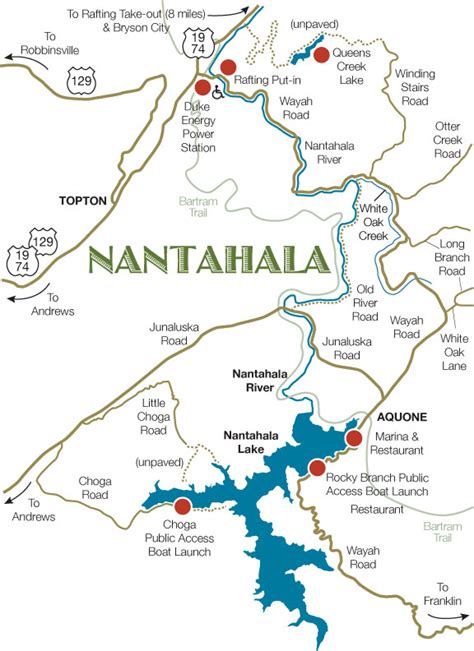 Map of Nantahala Lake - Topton NC 28781 - Wayah Road