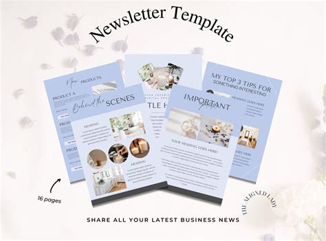 Small Business Newsletter Template, Canva Template, Fully Editable ...