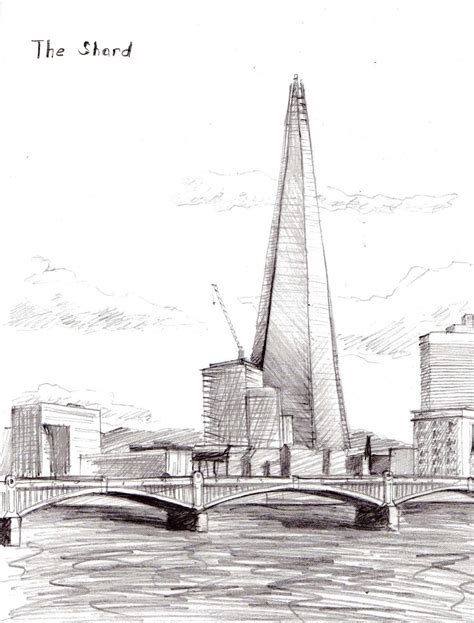 Architectural mess: The Shard (pencil drawing)