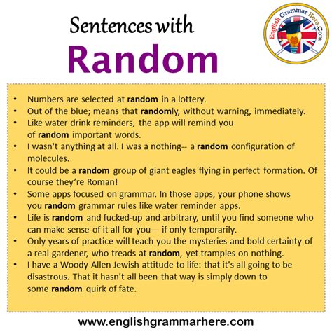 Sentences with Random, Random in a Sentence in English, Sentences For ...