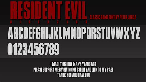 Resident Evil Classic Game Font by Snakeyboy on DeviantArt