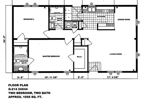 Double Wide Mobile Homes Floor Plans - Square Kitchen Layout