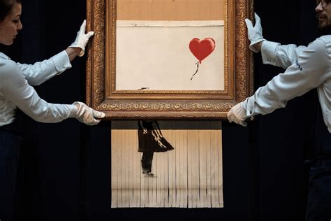 Shredded Banksy painting sells for record $25.4 million - The ...