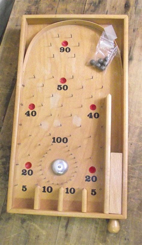 Reduced Old Wooden Pinball Game With Metal Balls - Etsy | Wood games, Wooden board games, Wooden ...