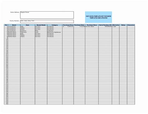 Personal Asset Inventory Spreadsheet — db-excel.com