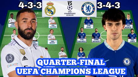 REAL MADRID VS CHELSEA POTENTIAL STARTING LINEUP~UEFA CHAMPIONS LEAGUE ...