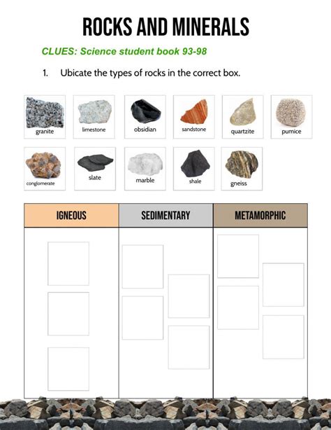 Rocks & Minerals Worksheet - Have Fun Teaching - Worksheets Library