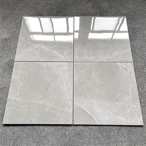 Polished Glossy Grey Tile 600X600 mm Glazed Polished Porcelain Floor Tiles - China Foshan ...