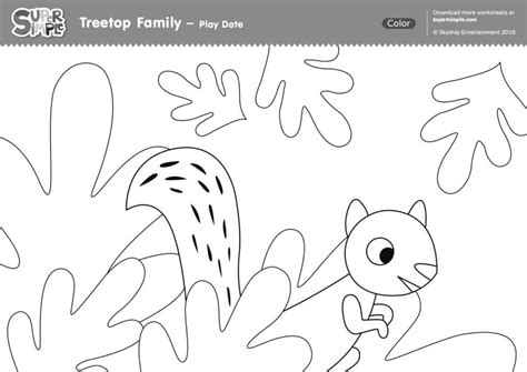 Treetop Family Coloring Pages - Play Date - Super Simple