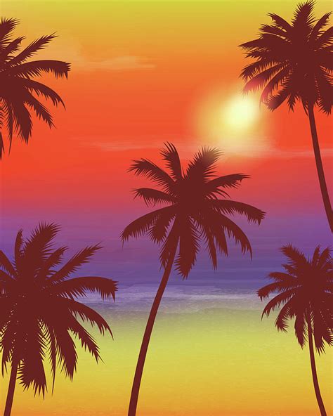 Travel Backgrounds With Palm Trees Digital Art by Switchpipipi - Pixels