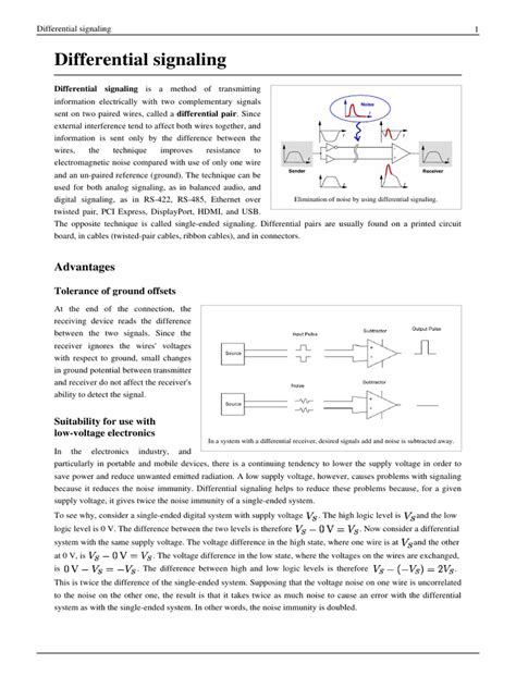 Differential Signaling | PDF | Telecommunications | Electromagnetism