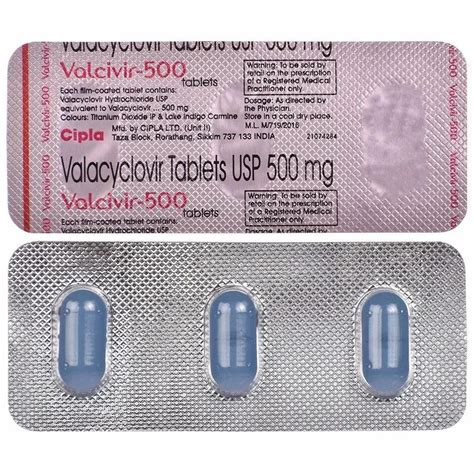 Valcivir Valacyclovir 1000mg Tablet at Rs 313.5/strip of 3 tablets | Nagpur | ID: 2849037874162