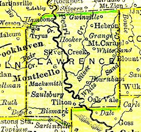 Lawrence County, Mississippi Maps – Mississippi Genealogy