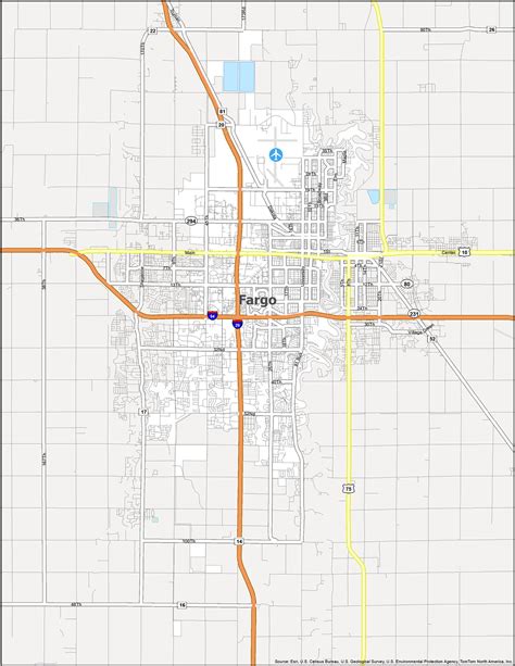 Map of Fargo, North Dakota - GIS Geography