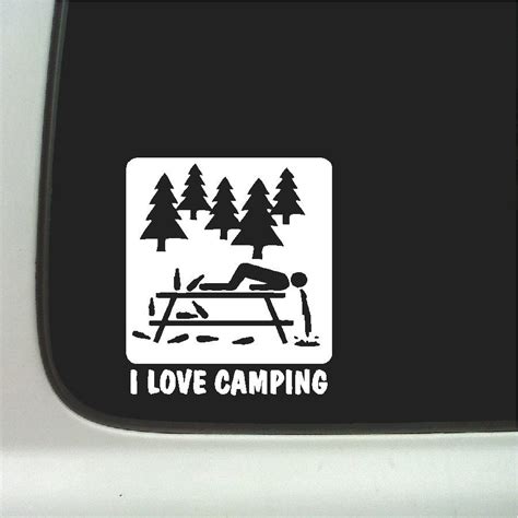 I love camping Funny Car Decal Window Laptop Fun Camping