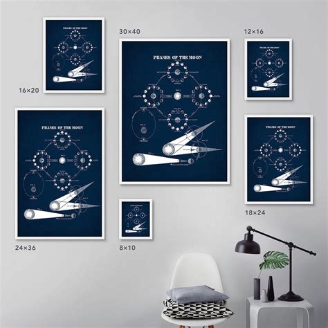 Moon Phases Poster Moon Phases Print Moon Phases Art Moon - Etsy