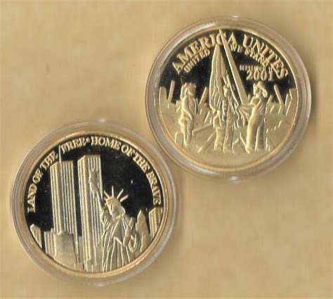 America Unites 911 9-11 Challenge Commemorative Medallion GOLD Coin New ...