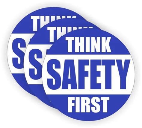 (3) THINK SAFETY First Hard Hat Stickers | Helmet Decals Badge Emblems -BLU $3.98 - PicClick