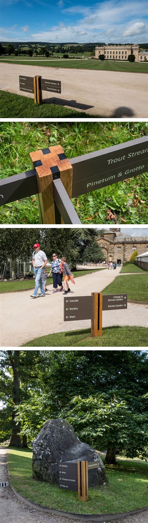 Chatsworth House signage detailed images, wayfinding signage design by ABG Wooden Signage ...